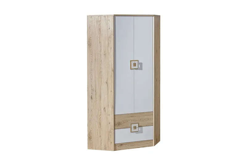 Klacksberg Garderob 87x87x190 cm - Ljus Ek/Vit — Ljus Ek/Vit