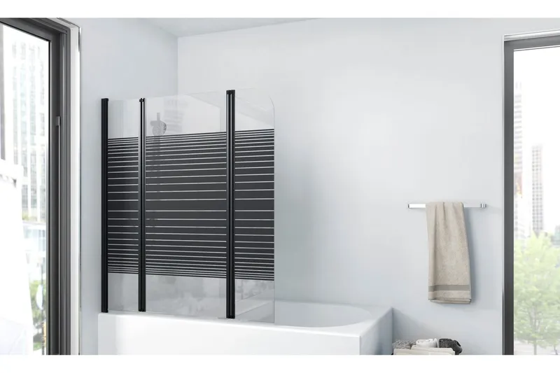 Knutby Duschvägg 125x140 cm - Svart — Svart