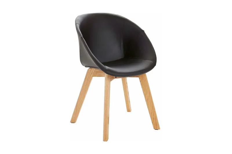 Köksstol Beret Konstläder 2-pack - Svart|Ek — Loft24