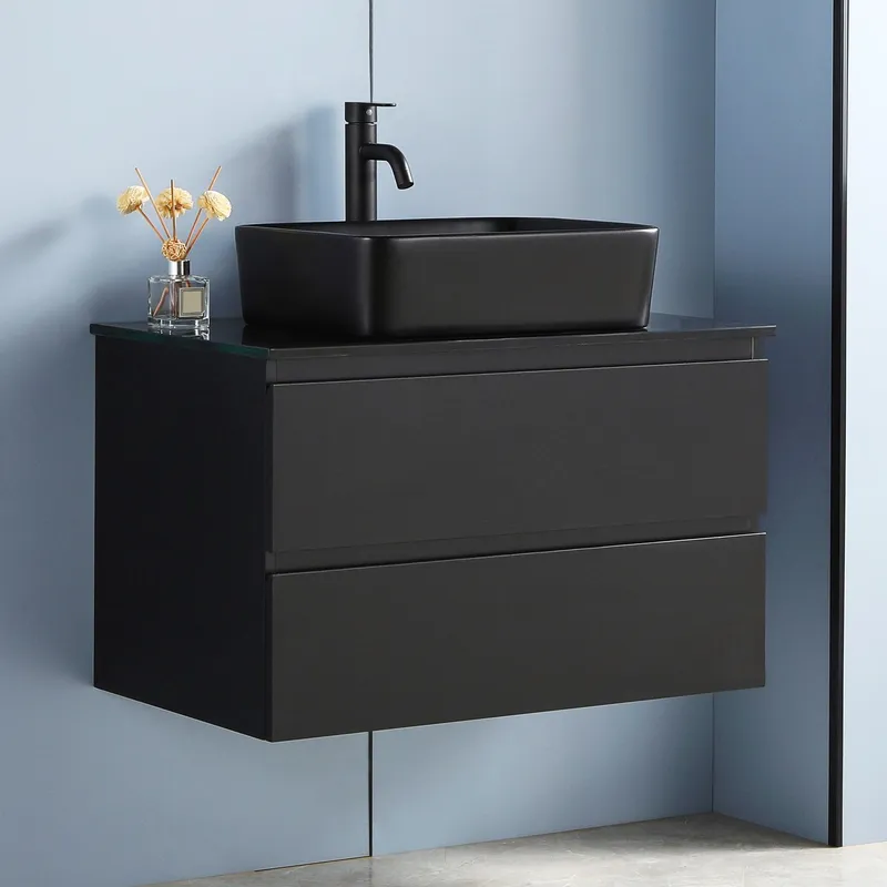 Kommod 80cm \| Med tvättställ i svart design \| Nimbus
