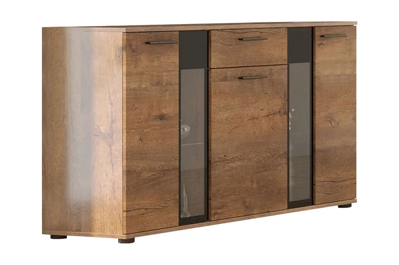 Komoda + LED Leagreen 140 cm - Trä|natur|Blå LED — Scandinavian Choice