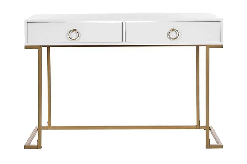 Konsolbord/skrivbord vit/guld WESTPORT - Vit — Vit