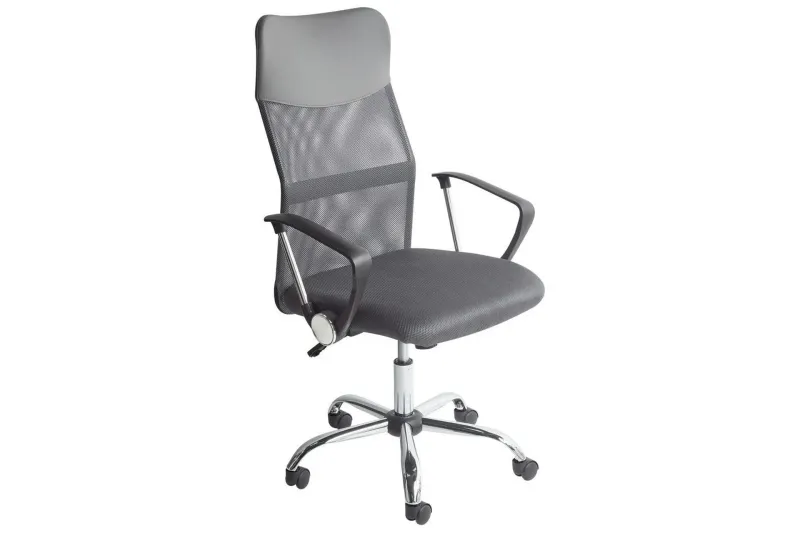 Kontorsstol Design Grå/svart/silver - Grå/svart/silver — Grå/svart/silver