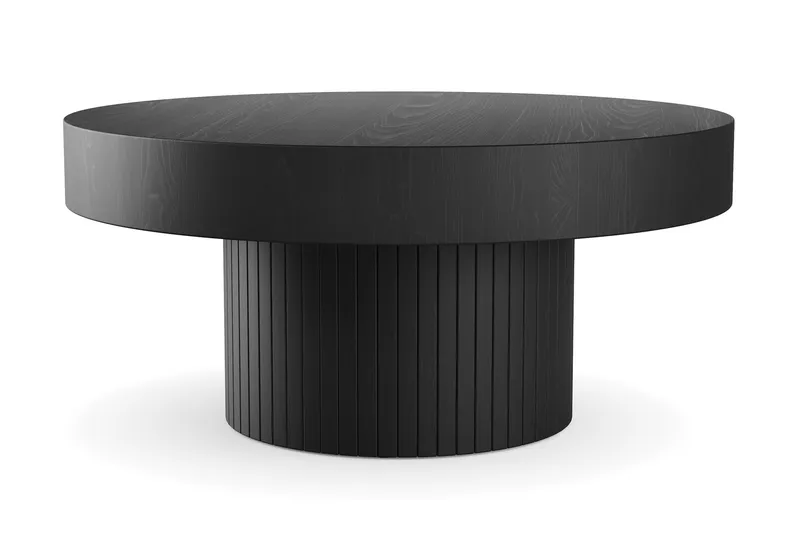 Kopparbo Soffbord 75 cm Runt Svart - Svart trä — Bark