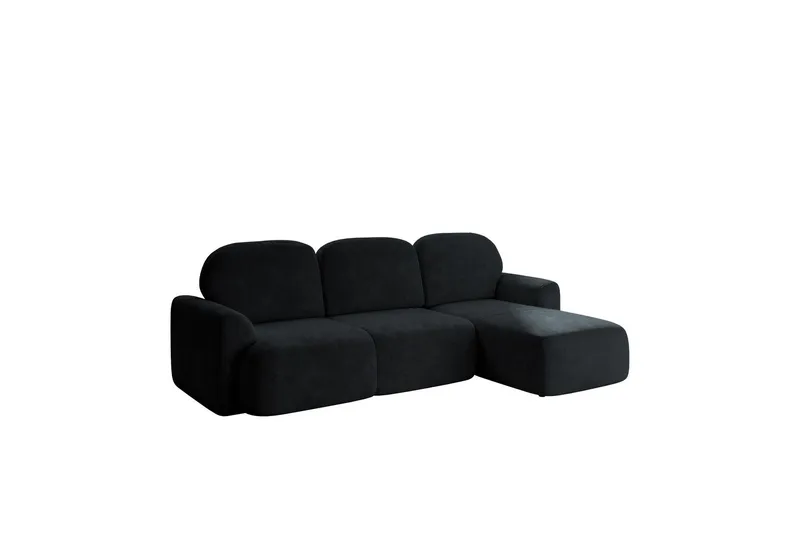 Korfu Bäddsoffa m. Divan 3-sits - Svart (Art.nr 3100400) — Svart