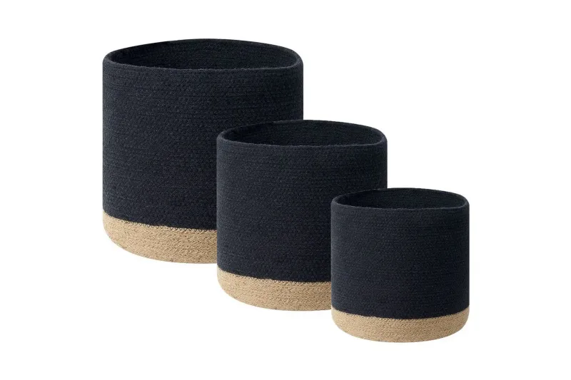 Korg Basima set om 3 Beige, svart - Beige, svart — Beige, svart