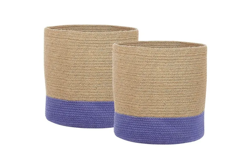 Korg Bulanik set om 2 Beige, naturlig, lila - Beige, naturlig, lila — Beige, naturlig, lila