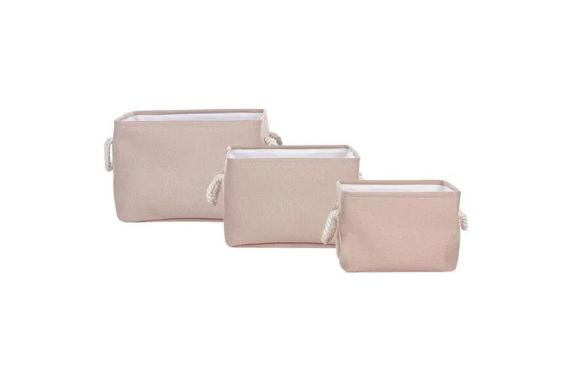 Korg Darqab set om 3 Beige, vit - Beige, vit — Beige, vit