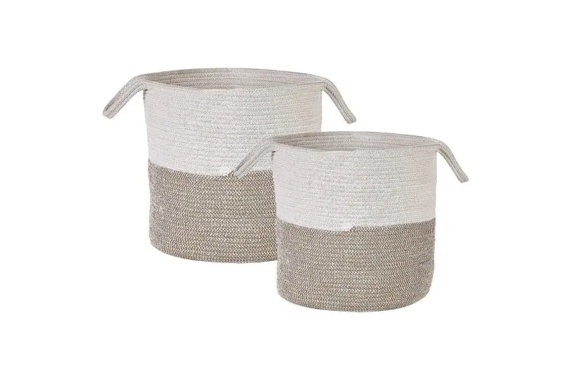Korg Pazha set om 2 Beige, vit - Beige, vit — Beige, vit