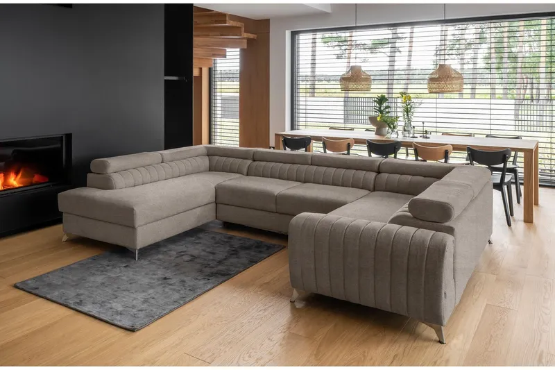 Kotori Hörnbäddsoffa m. Schäslong - Beige (Art.nr 1565189) — Beige