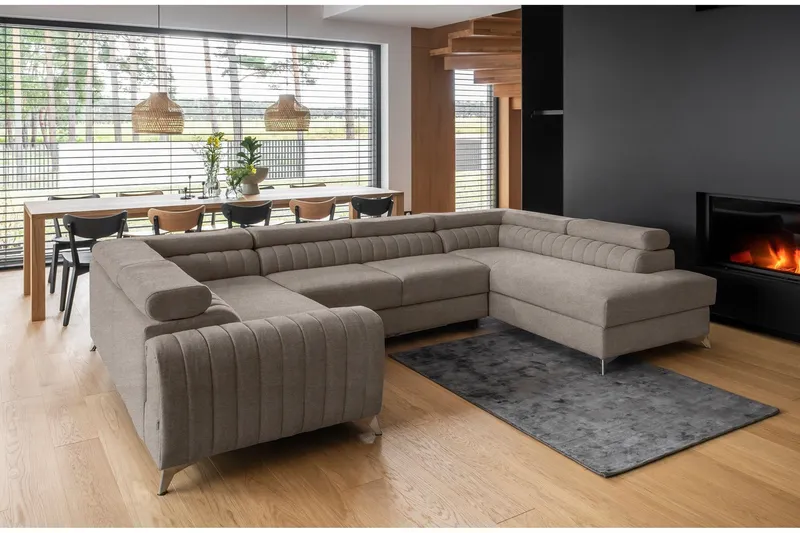 Kotori Hörnbäddsoffa m. Schäslong - Beige (Art.nr 1565132) — Beige