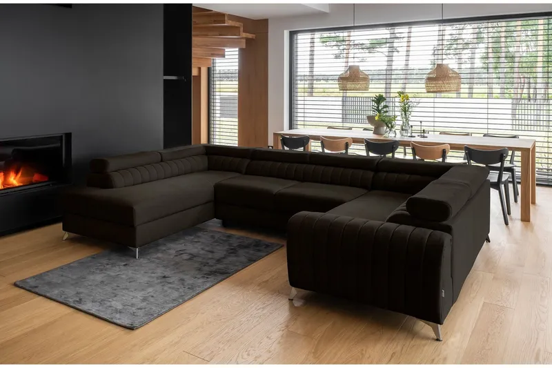 Kotori Hörnbäddsoffa m. Schäslong - Brun (Art.nr 1565168) — Brun