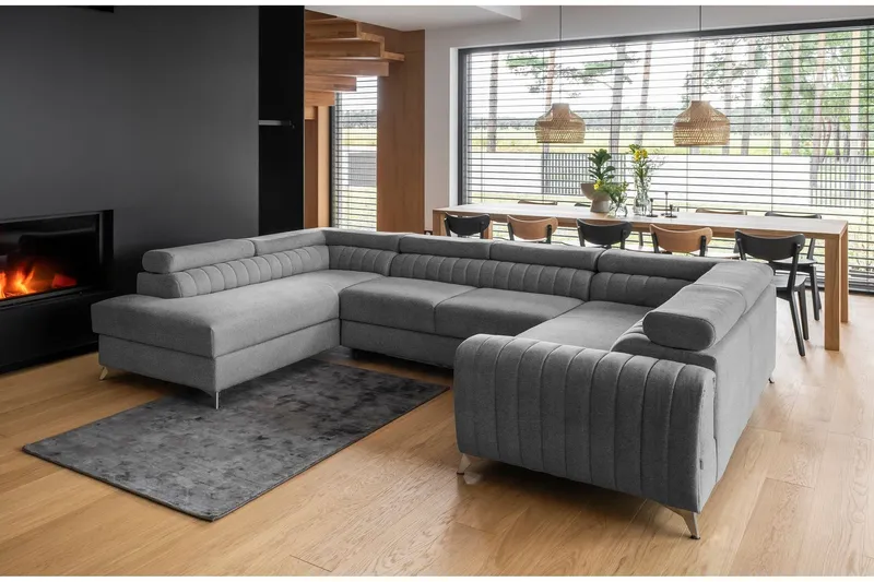 Kotori Hörnbäddsoffa m. Schäslong - Grå (Art.nr 1565083) — Grå