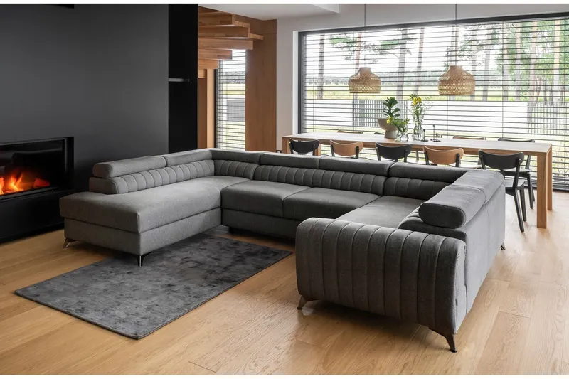Kotori Hörnbäddsoffa m. Schäslong - Grå (Art.nr 1565106) — Grå