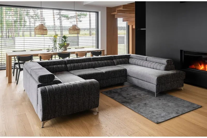 Kotori Hörnbäddsoffa m. Schäslong - Grå (Art.nr 1565154) — Grå