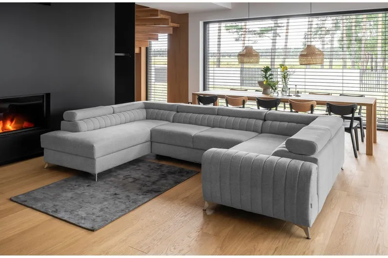 Kotori Hörnbäddsoffa m. Schäslong - Ljusgrå (Art.nr 1565118) — Ljusgrå