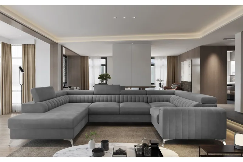 Kotori Hörnbäddsoffa m. Schäslong - Ljusgrå (Art.nr 1565140) — Ljusgrå