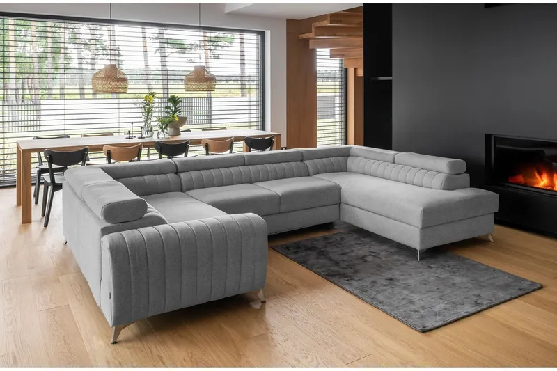 Kotori Hörnbäddsoffa m. Schäslong - Ljusgrå (Art.nr 1565272) — Ljusgrå