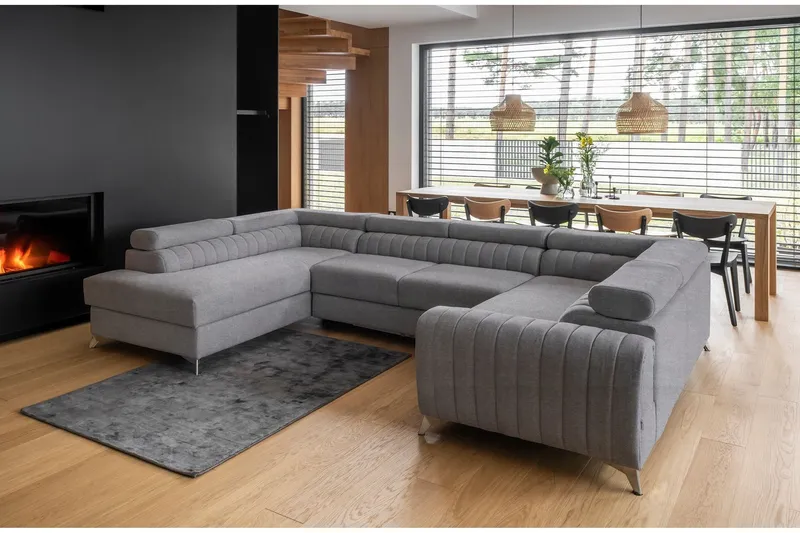 Kotori Hörnbäddsoffa m. Schäslong - Ljusgrå (Art.nr 1565380) — Ljusgrå