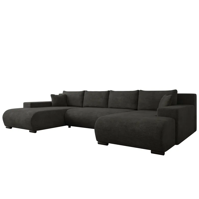 Krysen 4-sits Bäddsoffa med dubbeldivan - svart — svart