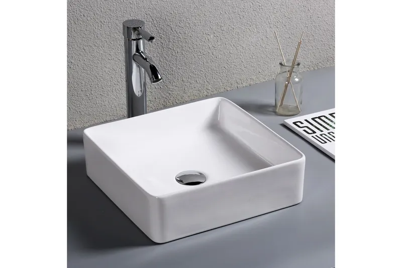 Kvadratiskt handfat/tvättställ - 37cm — 37cm -