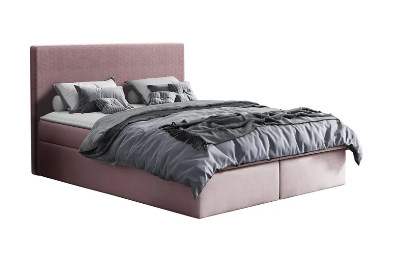 Laargard Kontinentalsäng medFörvaring 200x200 - Rosa — Rosa
