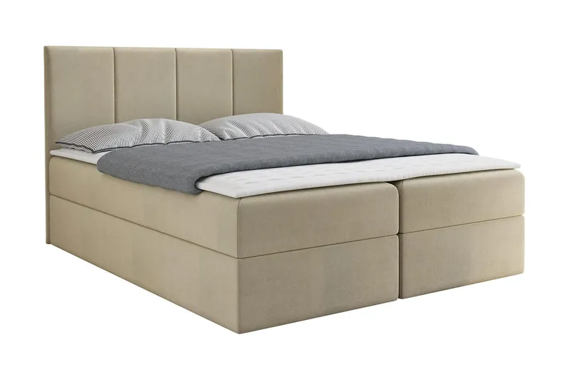 Laggano Kontinentalsäng 160x200 cm + Bäddmadrass - Beige — Beige