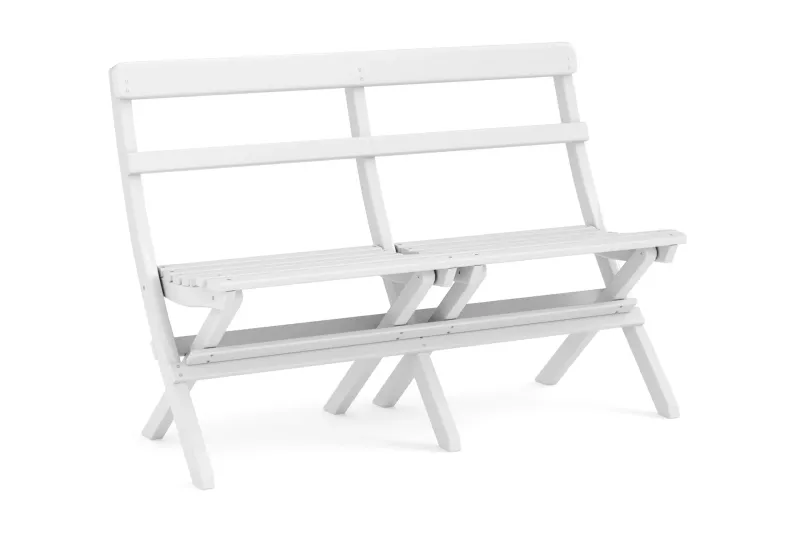 Landet liten soffa utomhus 110x60x89 cm - Träsoffa akacia - Vit — KWA