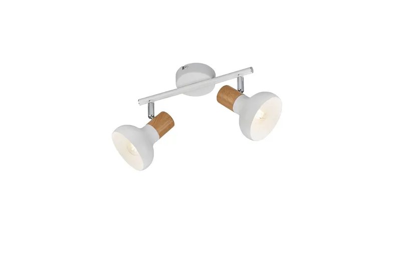 Latika Spotlight 2L E14 mattvit/ trä - Matt vit/Trä — Trio Lighting