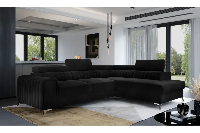 Laurece Schäslongsoffa Höger - Svart — Svart