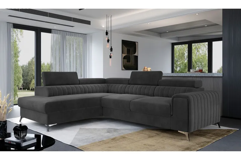 Laurece Schäslongsoffa Vänster - Mörkgrå (Art.nr 1253752) — Mörkgrå