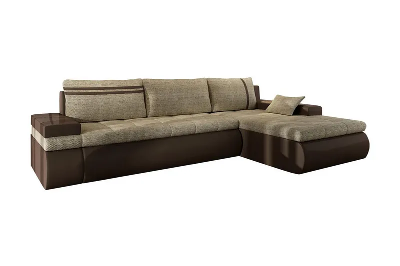 Lavona Divanbäddsoffa Höger - Beige/Grå — Beige/Grå