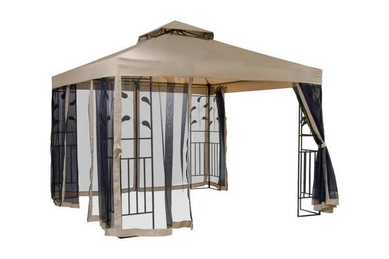 Leafie Paviljong 300x300 cm Stålram - Brun/Beige — Brun/Beige