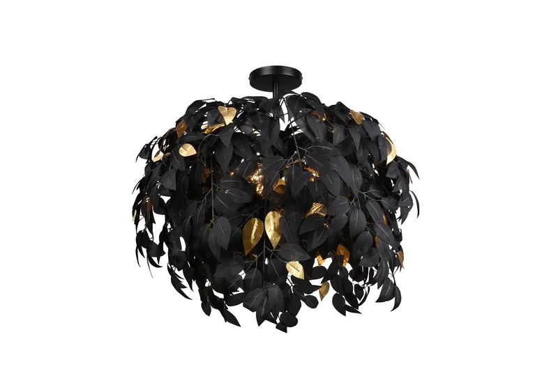 Leavy Plafond 70 cm 3xE14 mattsvart - Matt svart — Trio Lighting