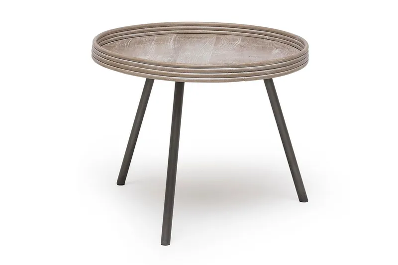 Leicester Runt Sidobord och Avlastningsbord Utomhus 60 cm - Beige/Grå — Hillerstorp