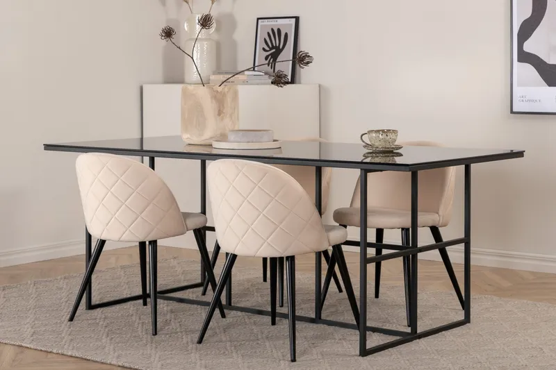 Leif matbord med 4st Velvet matstol (Art.nr 1336772) — Venture Home