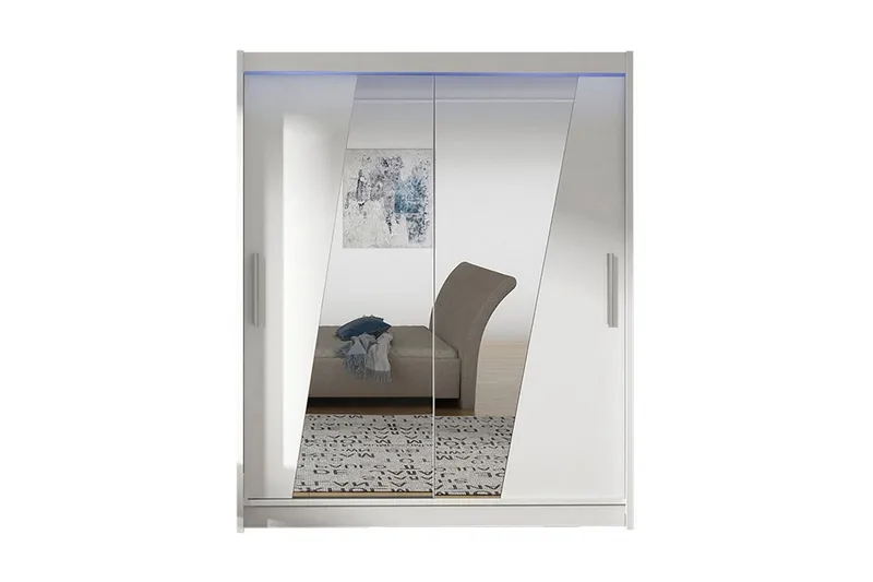 Leila Garderob + LED - Vit — Vit
