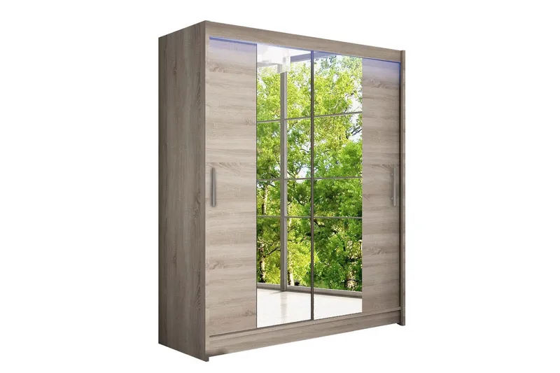 Leila Garderob med Spegel 150x200 cm - Beige (Art.nr 3067569) — Beige