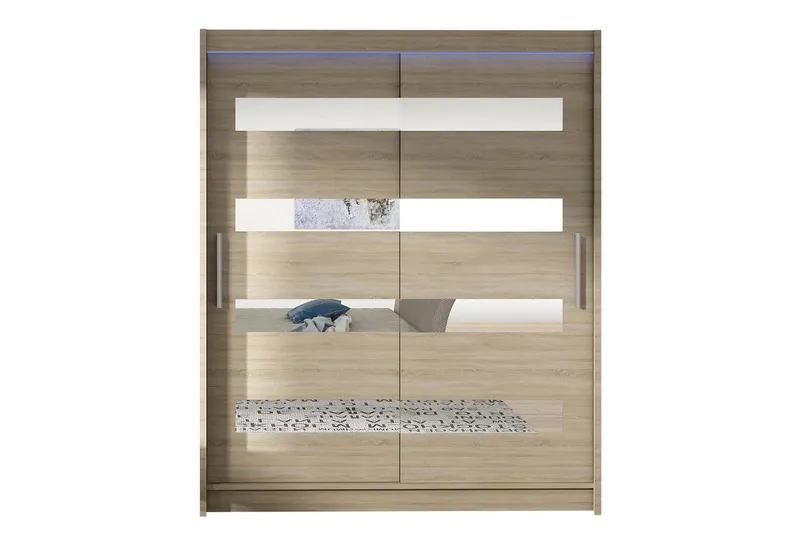 Leila Garderob med Spegel 150x200 cm - Beige (Art.nr 3067698) — Beige