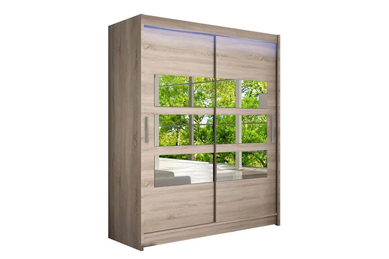 Leila Garderob med Spegel 150x200 cm - Beige (Art.nr 3067732) — Beige