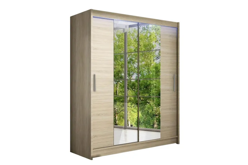 Leila Garderob med Spegel 150x200 cm - Beige (Art.nr 3067733) — Beige