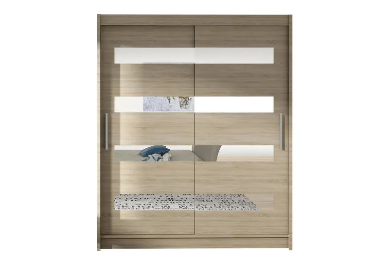 Leila Garderob med Spegel 150x200 cm - Beige (Art.nr 3067782) — Beige