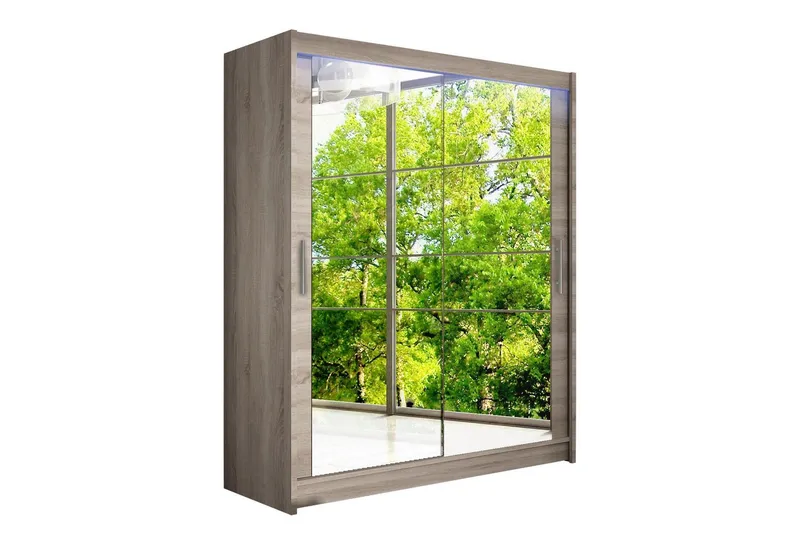 Leila Garderob med Spegel 150x200 cm - Beige (Art.nr 3067809) — Beige