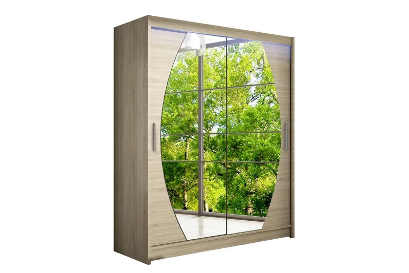 Leila Garderob med Spegel 150x200 cm - Beige (Art.nr 3067839) — Beige