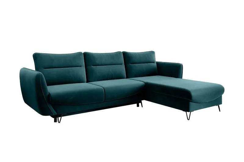 Lence Bäddsoffa m. Divan Förvaring - Blå/Grön (Art.nr 1596934) — Blå/Grön