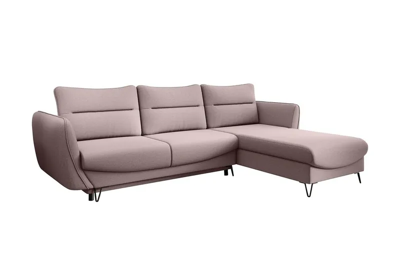 Lence Bäddsoffa m. Divan Förvaring - Ljusrosa (Art.nr 1596947) — Ljusrosa