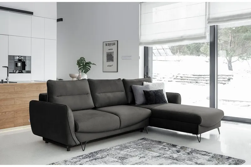 Lence Bäddsoffa m. Divan Förvaring - Mörkbrun (Art.nr 1596902) — Mörkbrun