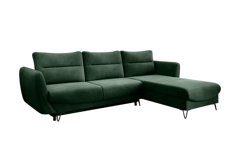 Lence Bäddsoffa m. Divan Förvaring - Mörkgrön (Art.nr 1596928) — Mörkgrön