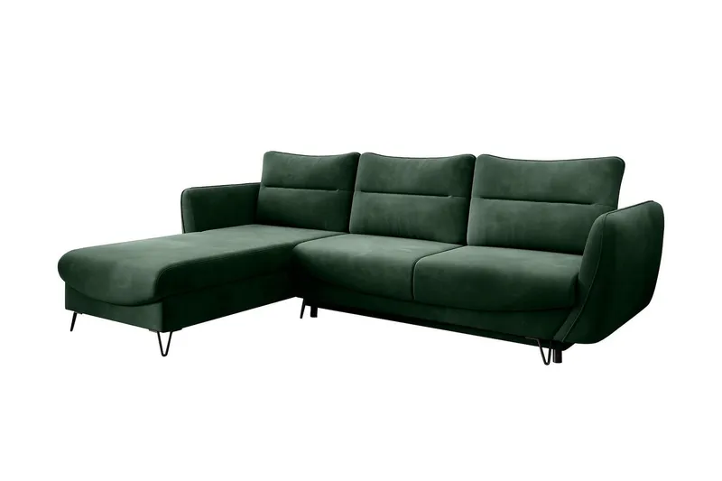 Lence Bäddsoffa m. Divan Förvaring - Mörkgrön (Art.nr 1596979) — Mörkgrön