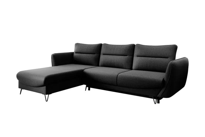 Lence Bäddsoffa m. Divan Förvaring - Svart — Svart